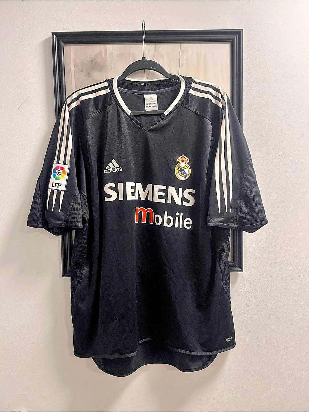 adidas Real Madrid 2004-05 Away authentic Jersey Ronaldo #9 Black & White
